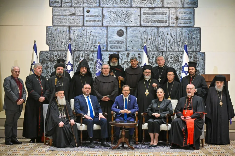 Israeli President Isaac Herzog meets Christian leaders of the Holy Land, ahead of Christmas and the New Year (Photo: Kobi Gideon/GPO)